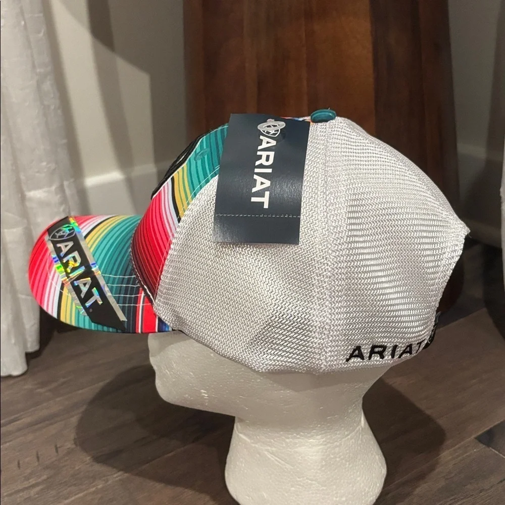 Ariat Serape Striped Ball Cap,mesh back,snapback,embroidered logo,6 vent panel - Picture 3 of 10